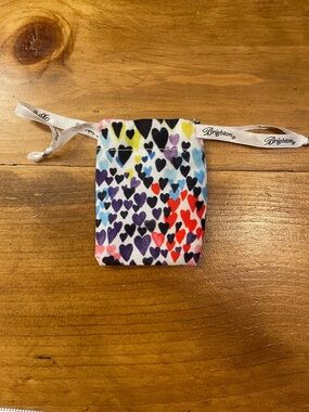 Brighton Multicolor Heart Print Drawstring Jewelry Pouch - small size